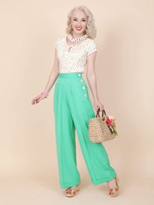 Swinging style with 1940's Trousers in Aqua