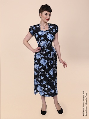 Blooming lovely in the Navy Bloom 40s Dress!