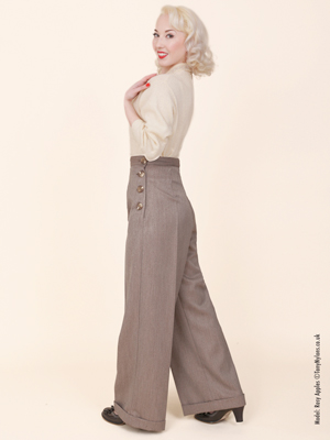 1940s Swing Trousers Beach Stone from Vivien of Holloway