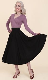 1950s Circle Skirt Black Flannel