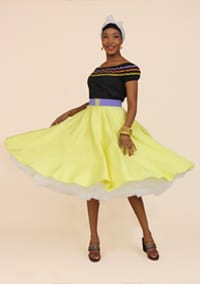 1950s Circle Skirt Lemon Sateen