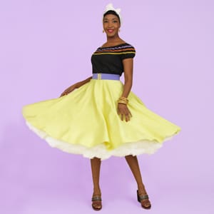 1950s Lemon Circle Skirt from Vivien of Holloway