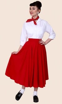 1950s Circle Skirt Red Flannel