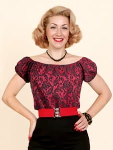 New Red Lace Classic Gypsy Top