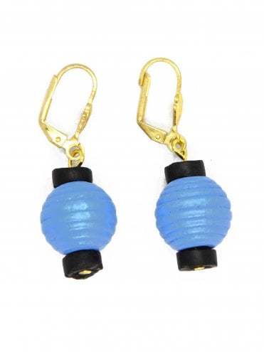 1940s Novelty Lanterns Earrings Blue