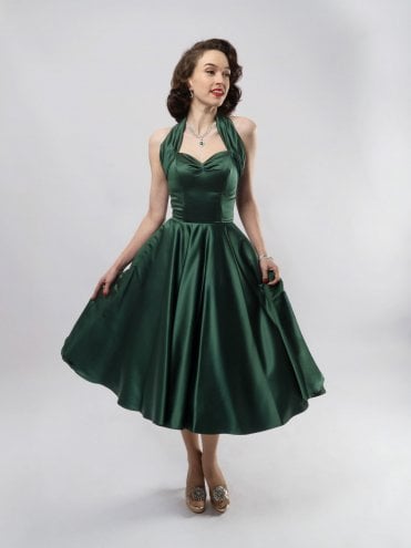 50s-1950s-Vivien-of-Holloway-Best-Vintage-Reproduction-Halterneck-Circle-Party-Dress-Rockabilly-Swing-Pinup-Retro-Bridesmaid-Green-Prom-Duchess