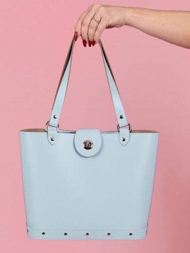 Arizona Baby Blue Leather Handbag