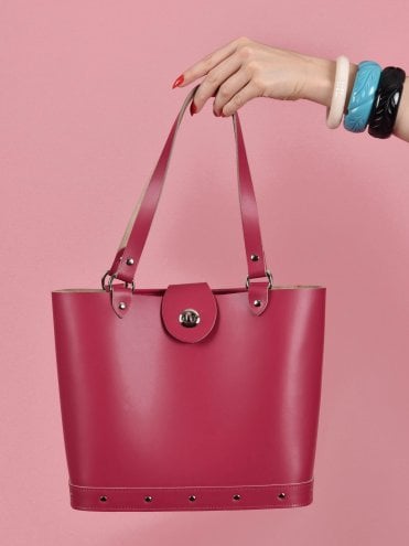 Arizona Raspberry Leather Handbag