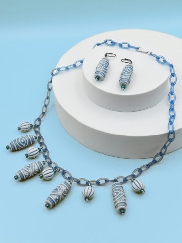 Blue Hula Necklace Set