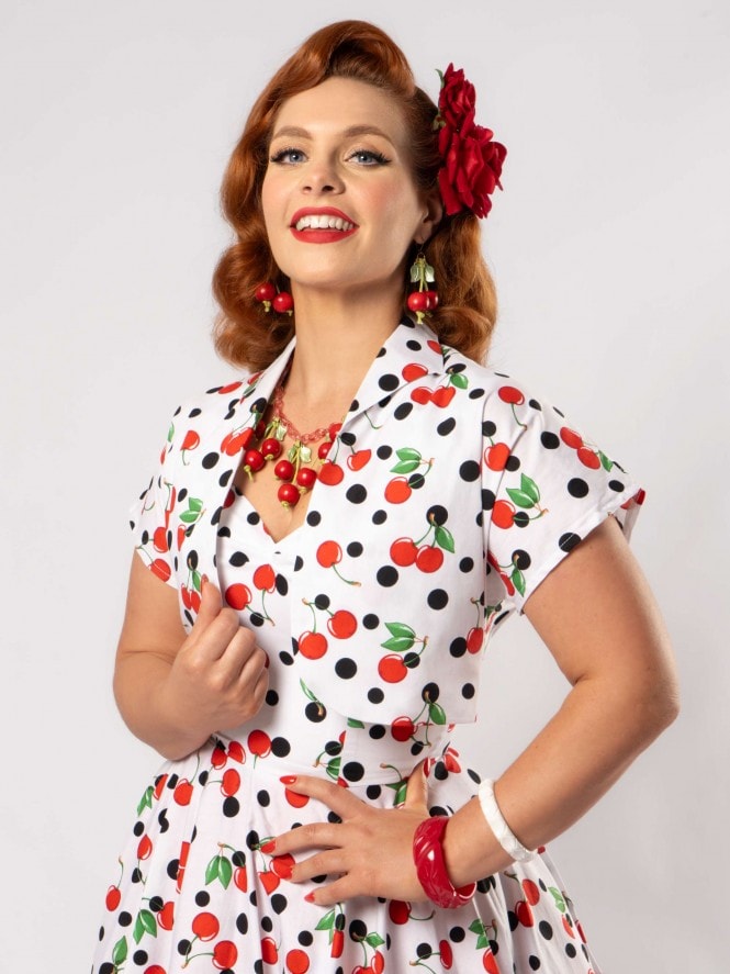 Bolero Cherry Polka White