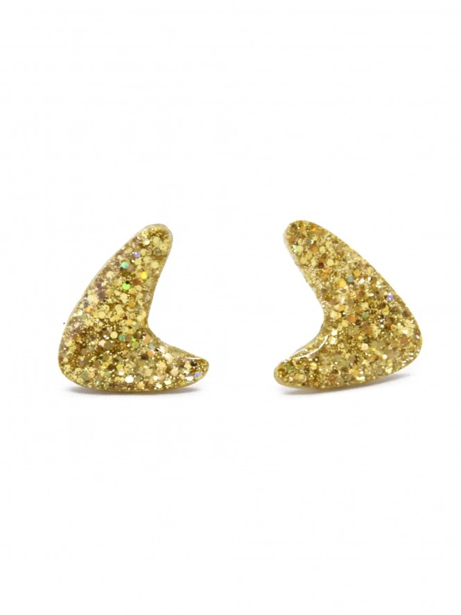 Boomerang Glitter Earrings Gold
