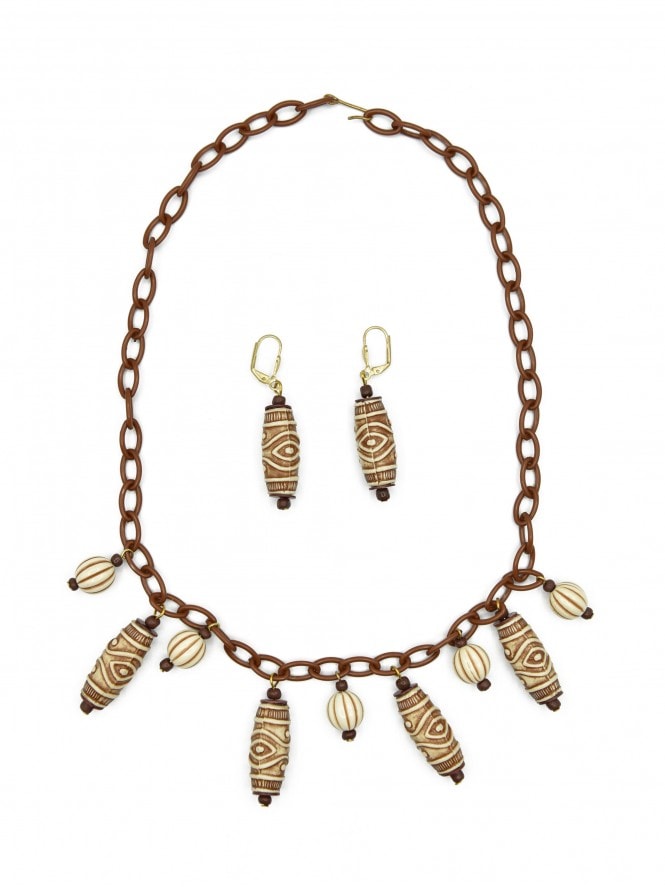 Brown Hula Necklace Set