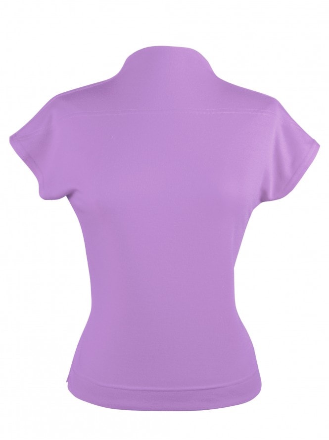 Cap Sleeve Funnel Neck Top Lavender