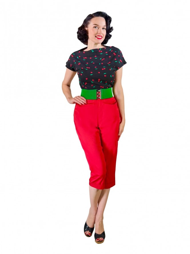 Capri Pants Red