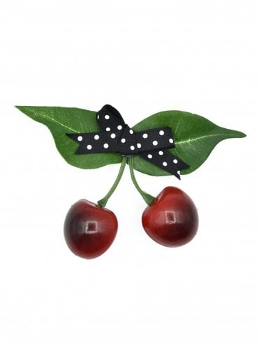 Cherry Spot Black Brooch