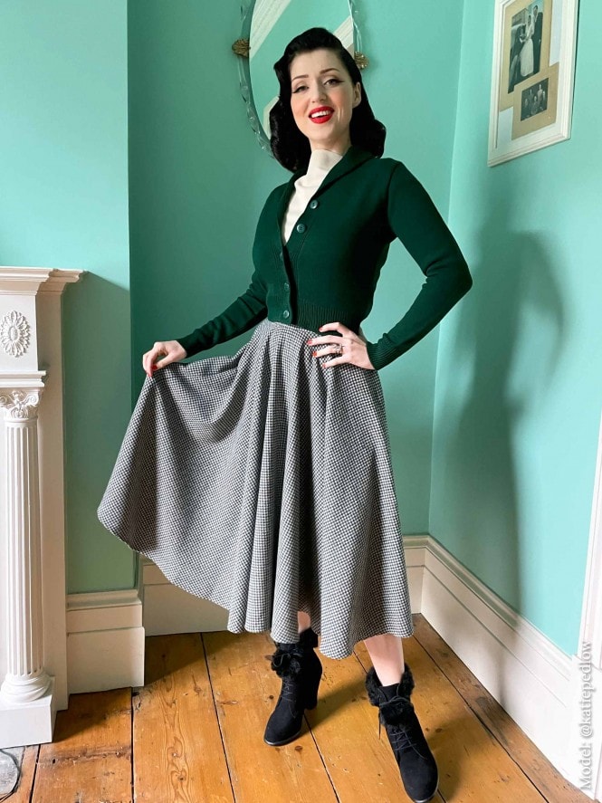 Circle Skirt Dogtooth Teal