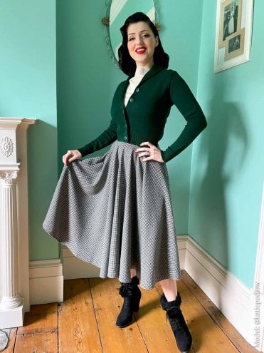 Circle Skirt Dogtooth Teal