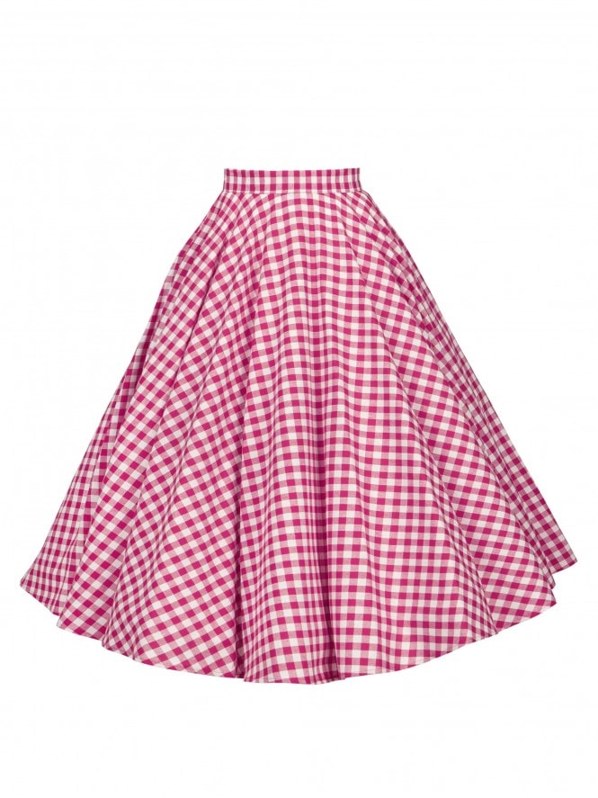 Circle Skirt Gingham Fuchsia