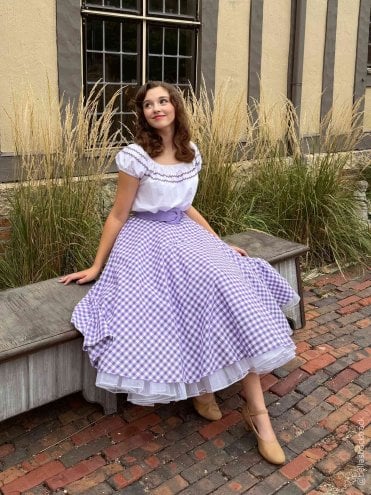 Circle Skirt Gingham Lilac