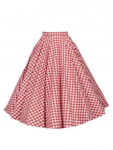 Circle Skirt Gingham Red