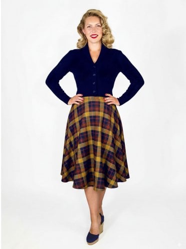Circle Skirt Mustard Tartan