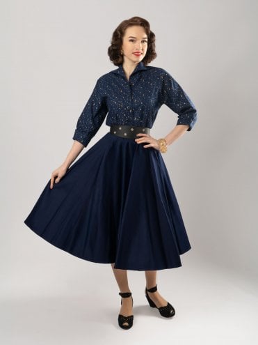 50s-1950s-Vivien-of-Holloway-Best-Vintage-Reproduction-Rockabilly-Swing-Pinup-Cotton-Full-Circle-Skirt-Navy-Sateen