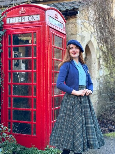 50s-1950s-Vivien-of-Holloway-Best-Vintage-Reproduction-Rockabilly-Swing-Pinup-Cotton-Full-Circle-Skirt-Green-Olive-Tartan