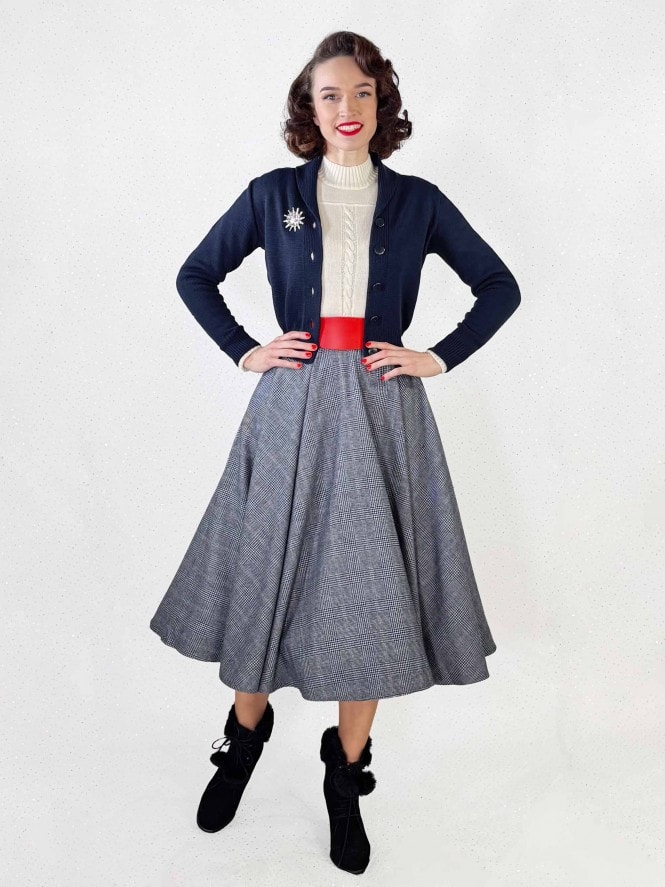 Circle Skirt Prince of Wales Navy