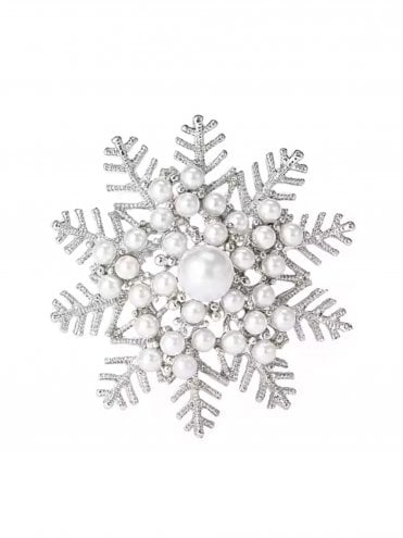 Classic Pearl Snowflake Brooch