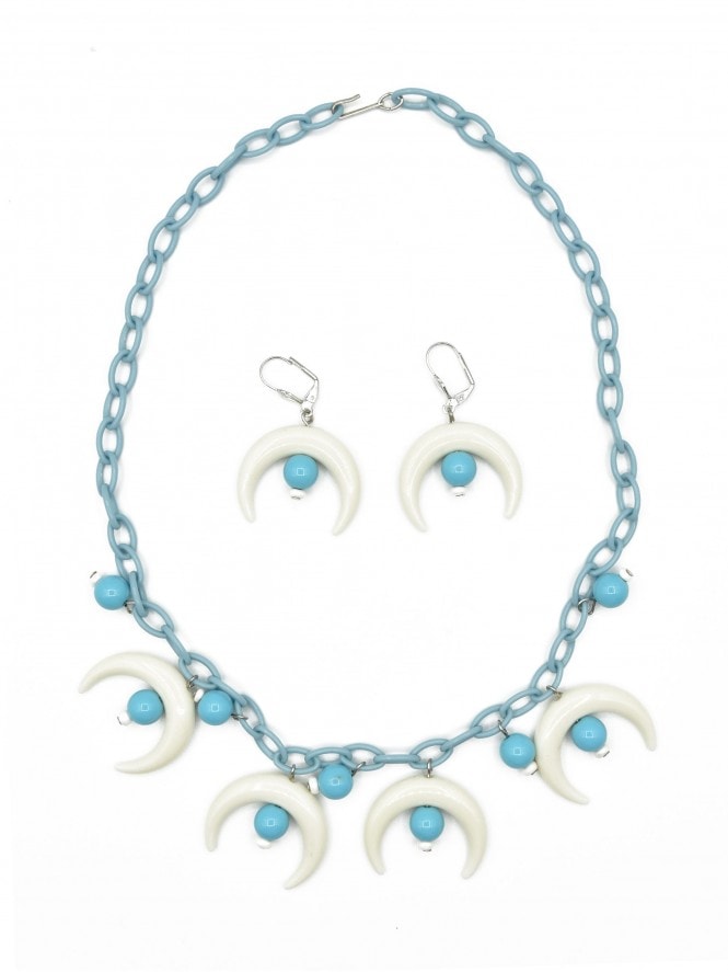 Crescent Moon Necklace Set