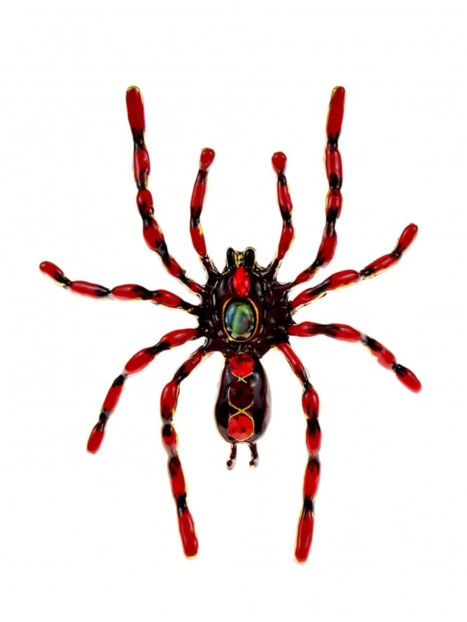 Crimson Widow Brooch