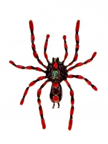 Crimson Widow Brooch