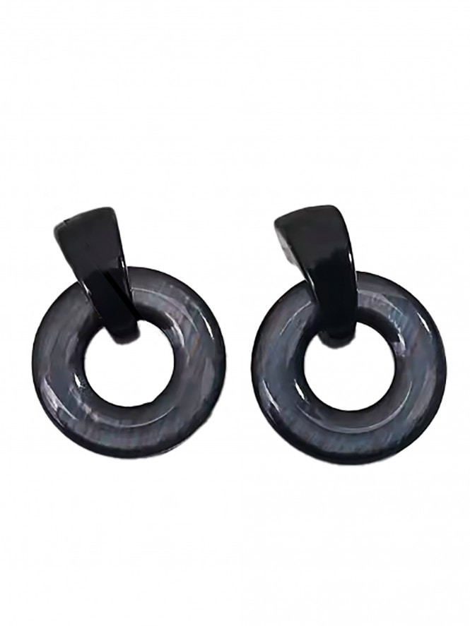Deco Grey Marble Earrings