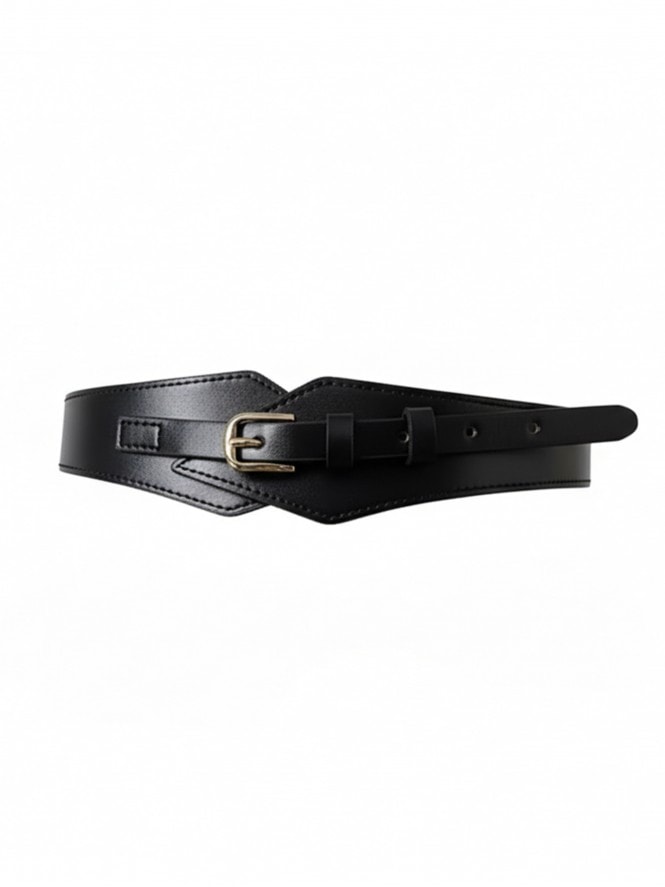 Diamond Shape Buckle Waist Belt Black