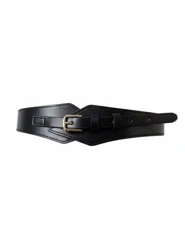 Diamond Shape Buckle Waist Belt Black