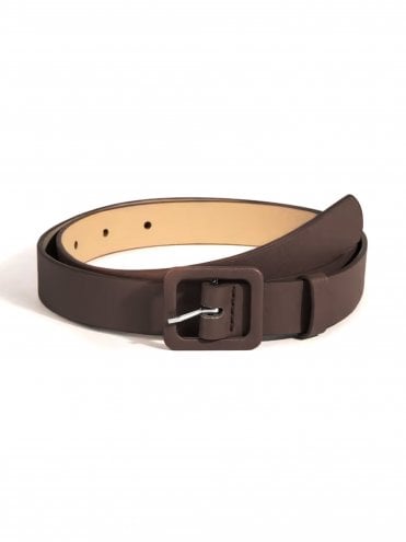 Faux Leather Belt Chocolate