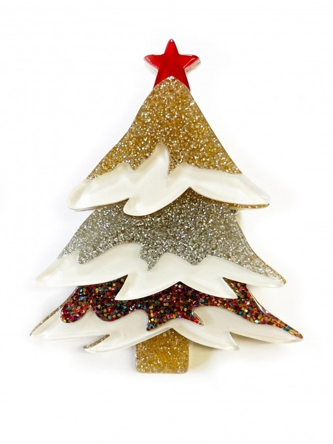 Glitter Christmas Tree Brooch