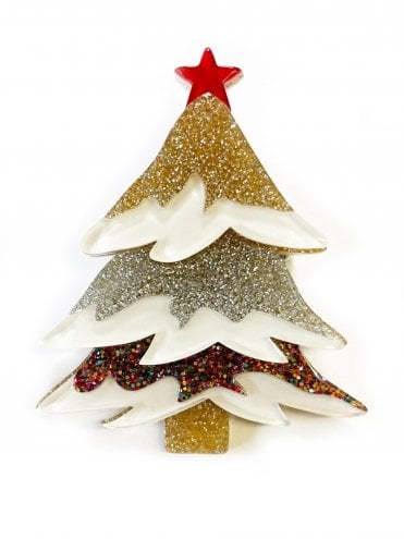 Glitter Christmas Tree Brooch