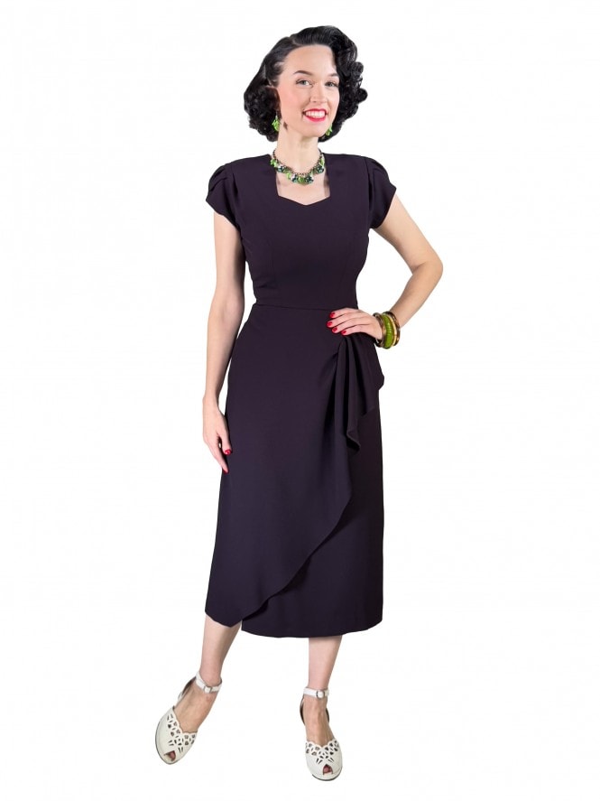 Gloria 1940s Dress Damson