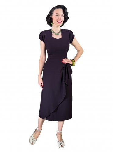 Gloria 1940s Dress Damson