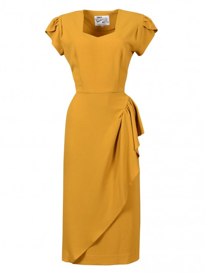 Gloria 1940s Dress Golden Topaz