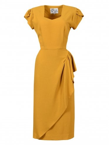 Gloria 1940s Dress Golden Topaz