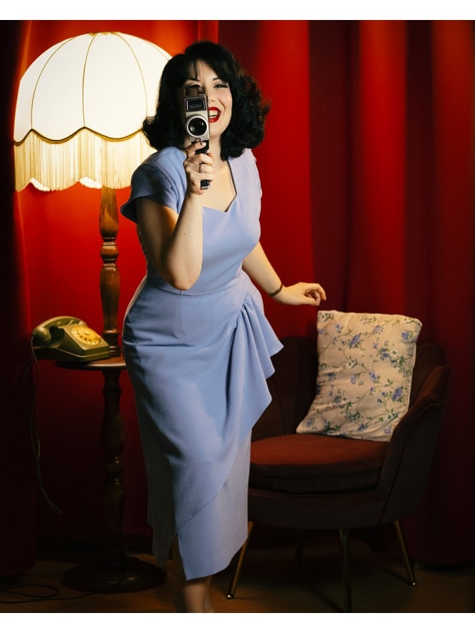 Gloria 1940s Dress Hydrangea