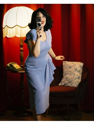 Gloria 1940s Dress Hydrangea