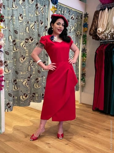 Gloria 1940s Dress Red