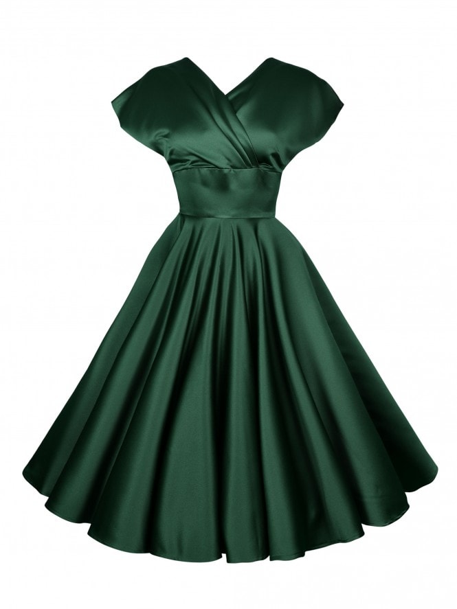 Grace Bottle Green Duchess Dress