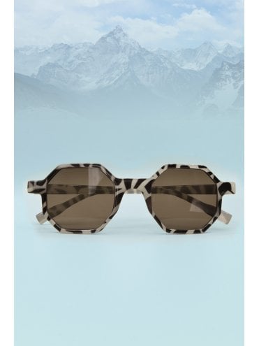 Grey Tortoiseshell Hex Sunglasses