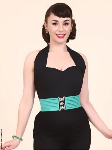 50s-1950s-Vivien-of-Holloway-Best-Vintage-Style-Reproduction-Repro-Halterneck-Top-Black-Cotton-Rockabilly-Swing-Pinup