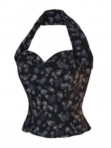 Halterneck Top Fireworks Black