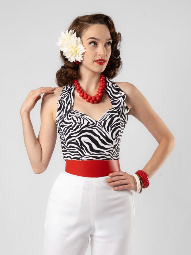 Halterneck Top Zebra
